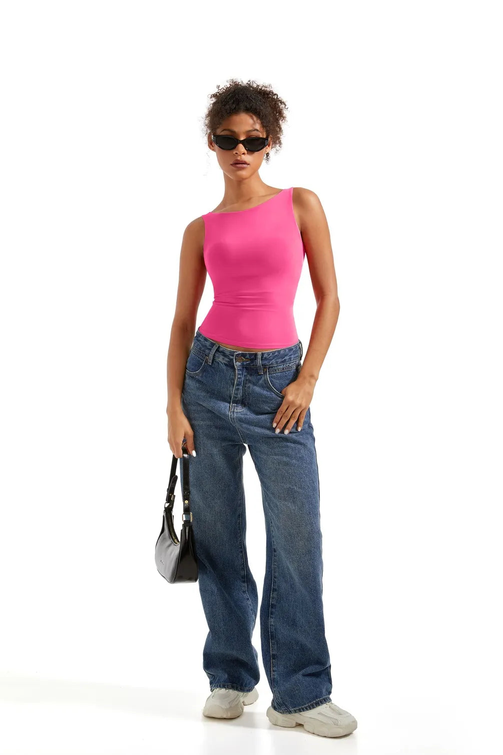Buttery Soft Backless Boat Neck Tank Top