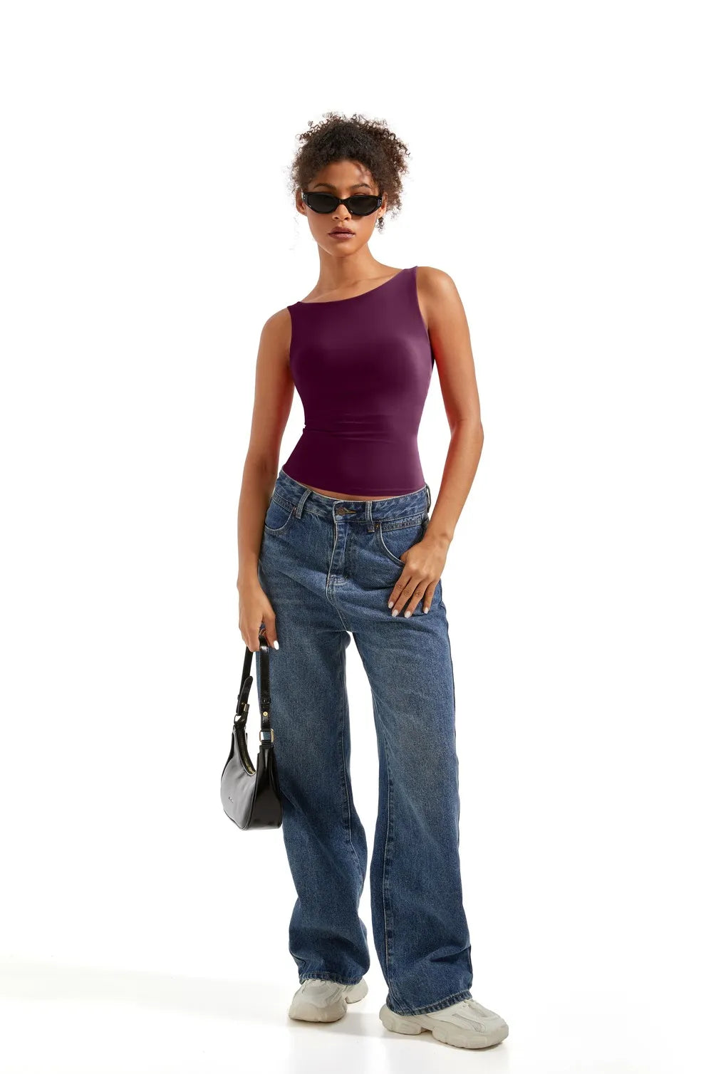 Buttery Soft Backless Boat Neck Tank Top