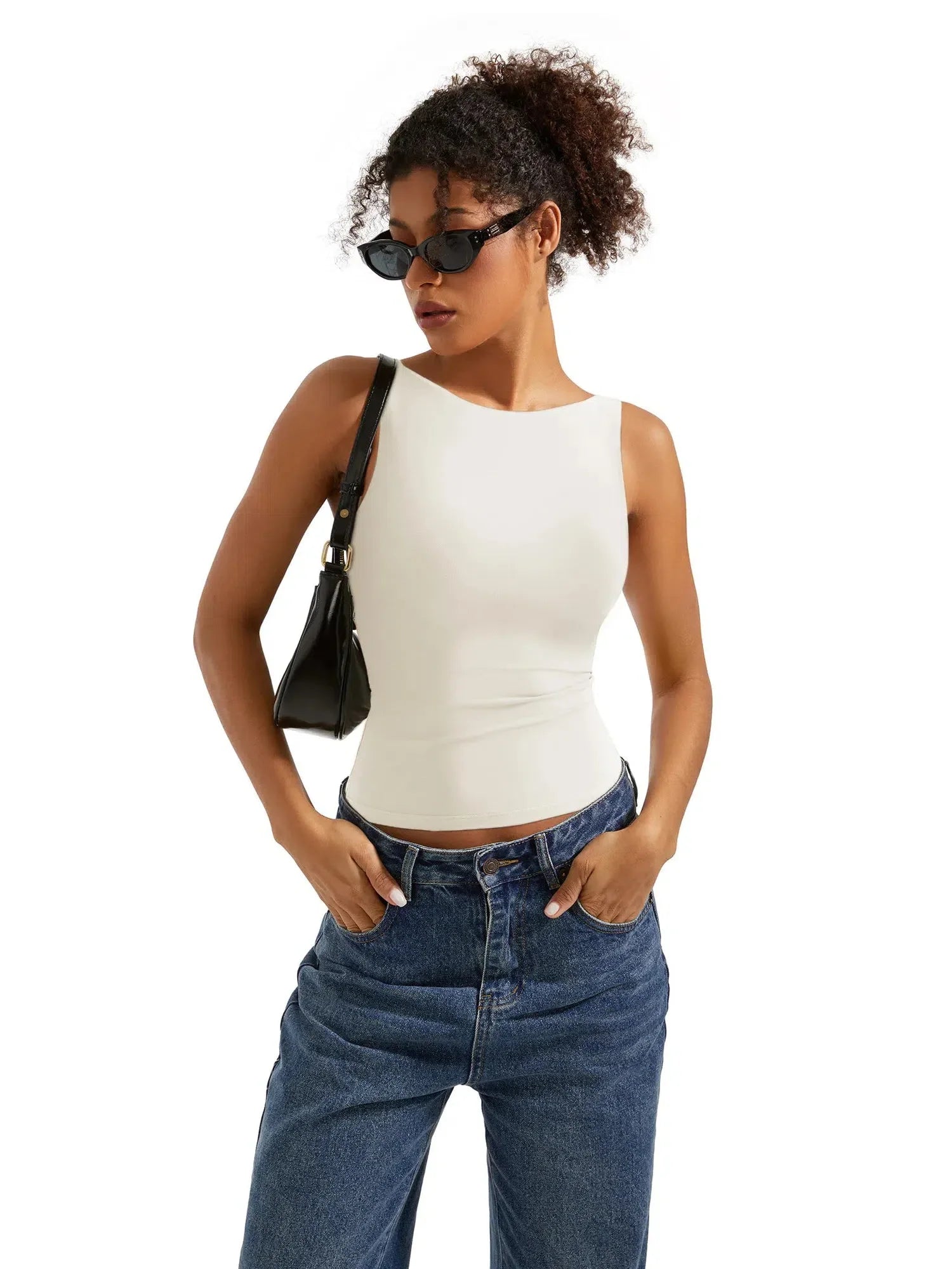 Buttery Soft Backless Boat Neck Tank Top