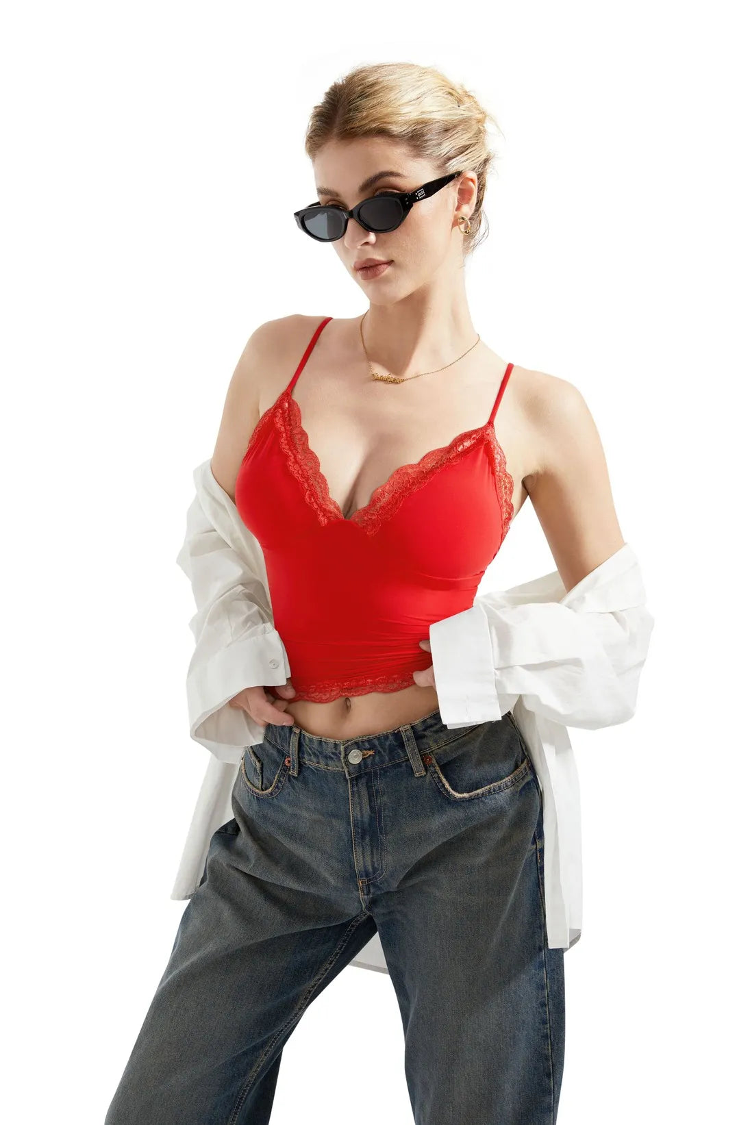Buttery Soft Lace Cami V Neck Tank Top