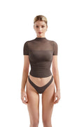 Mesh Mock Neck Shirt