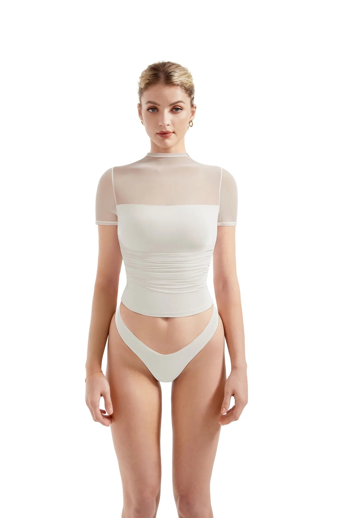 Mesh Mock Neck Shirt