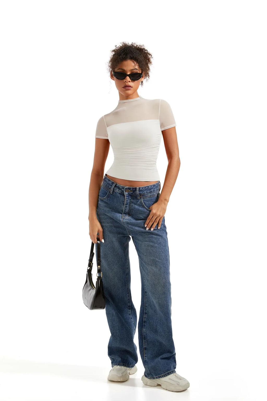 Mesh Mock Neck Shirt