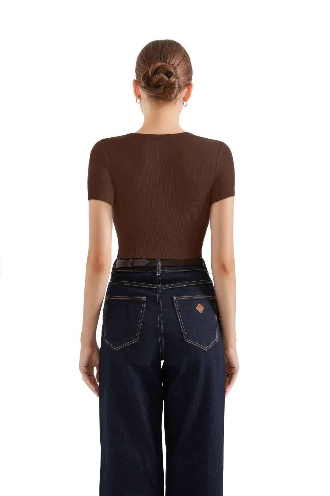 Cotton Ribbed Scoop Neck Shirt