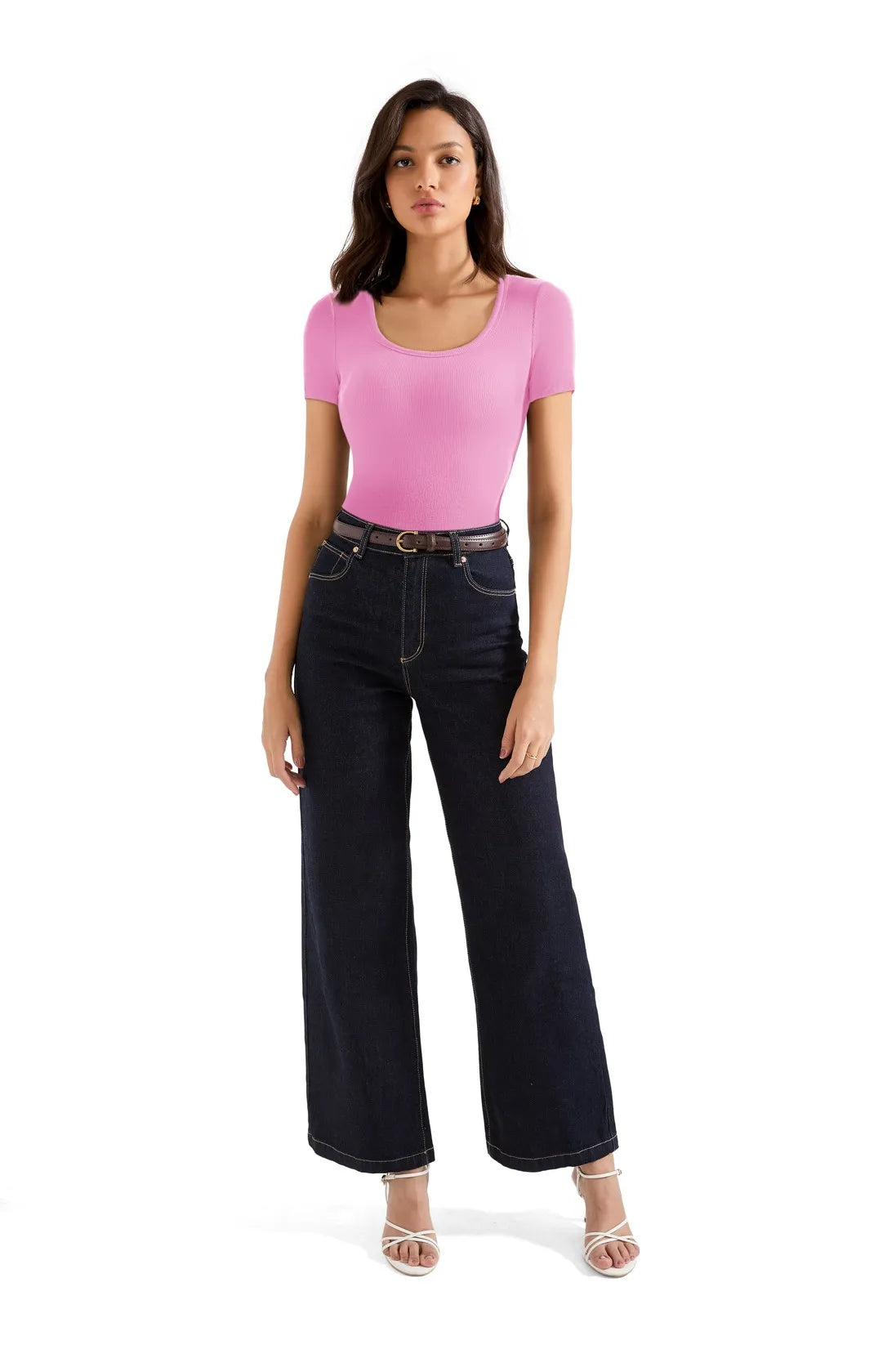 Cotton Ribbed Scoop Neck Shirt