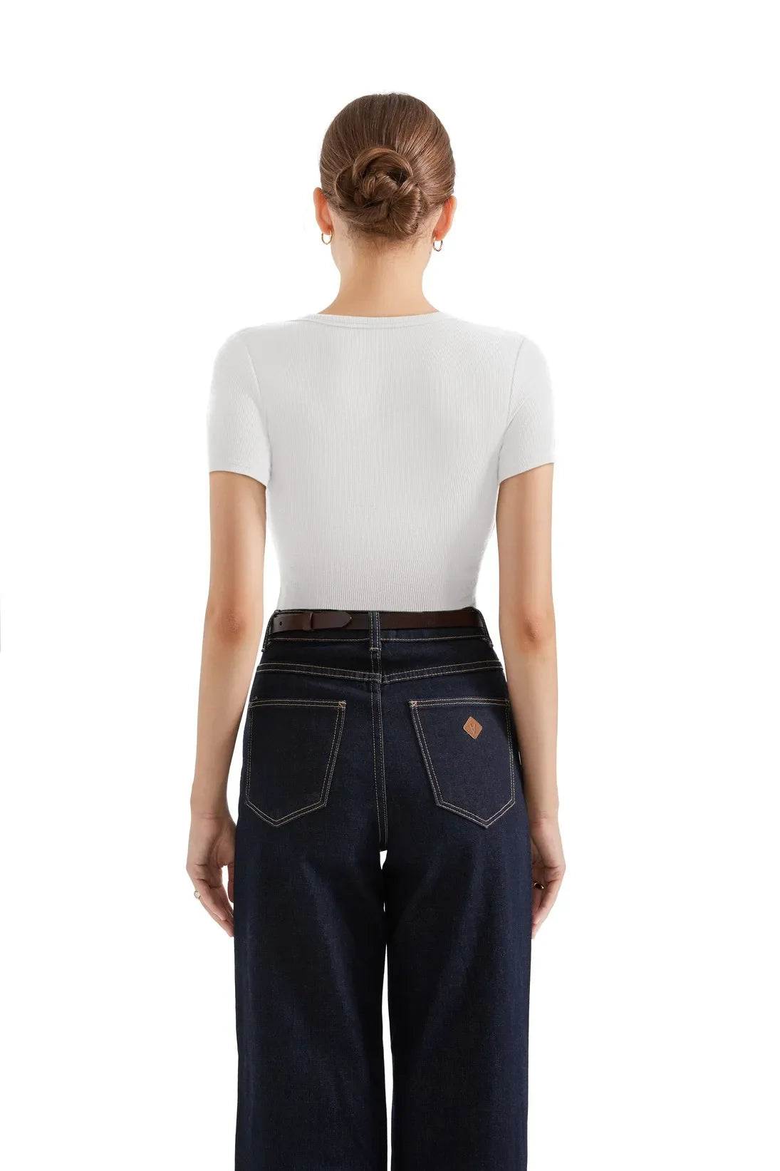 Cotton Ribbed Scoop Neck Shirt