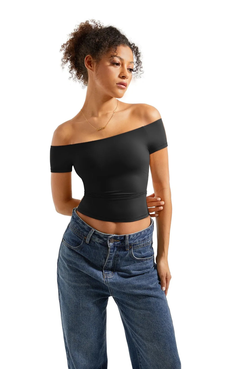 Buttery Soft Off Shoulder Shirt - Short Sleeve