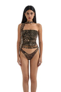 Mesh Ruched Tube Top & Scarf