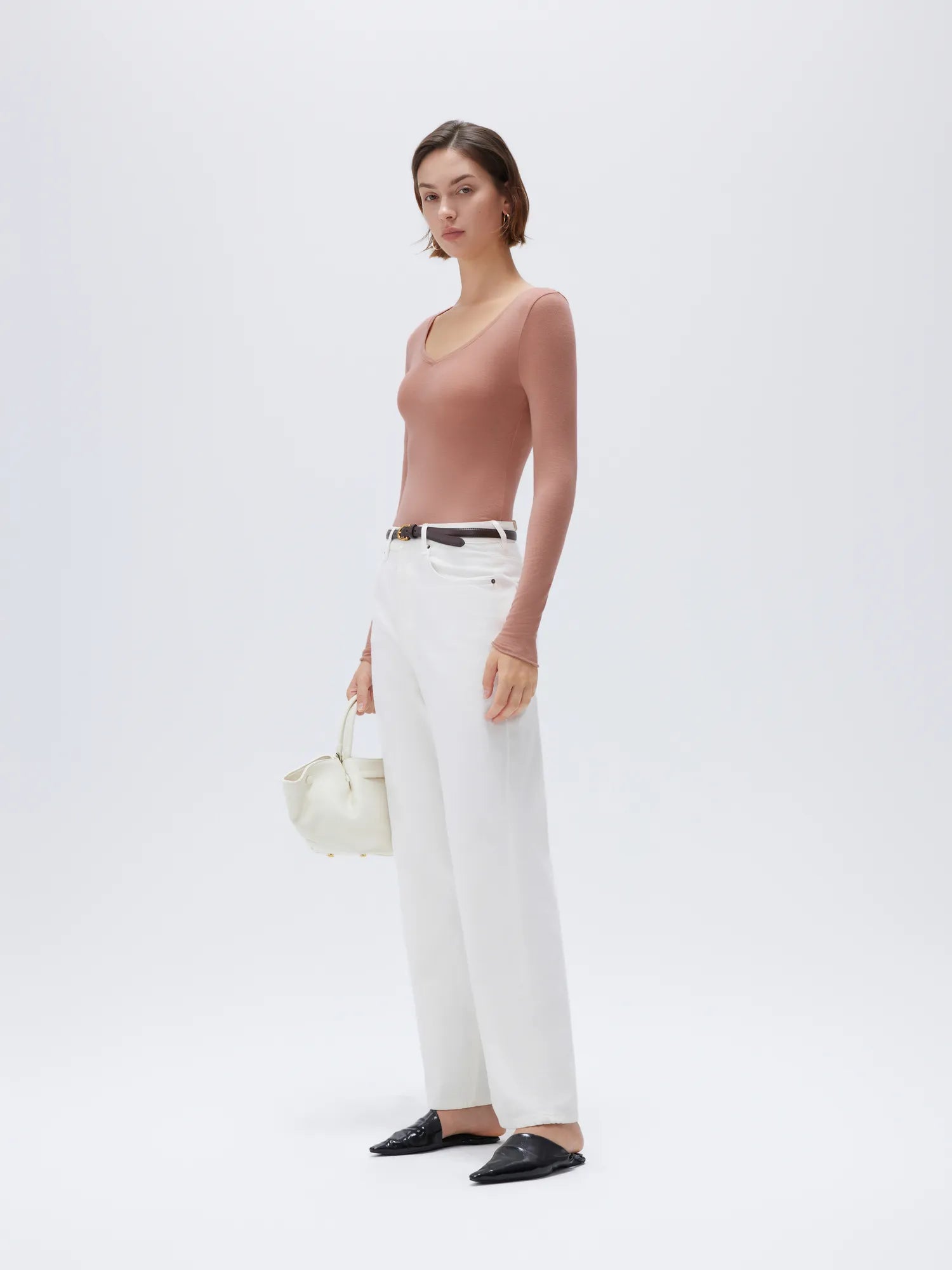 Cloud Cashmere V Neck Shirt - Long Sleeve