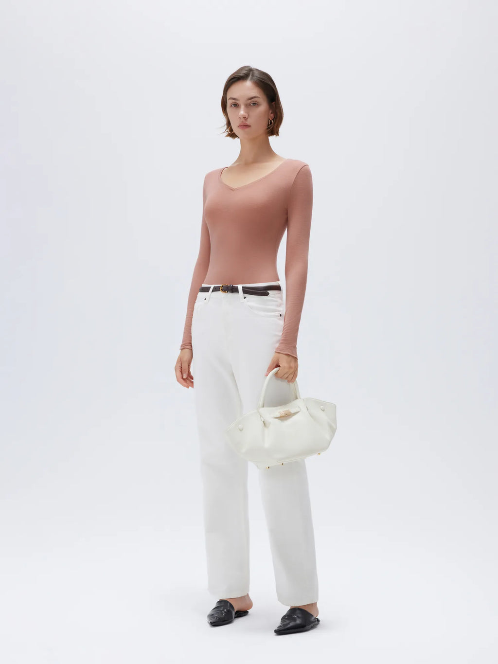Cloud Cashmere V Neck Shirt - Long Sleeve