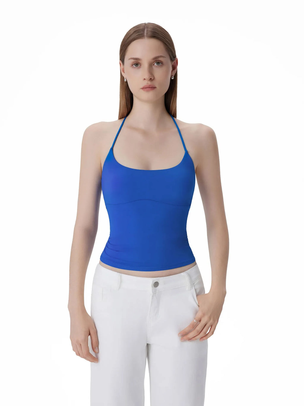 Open Back Silver Botton Y2K Tank Tops