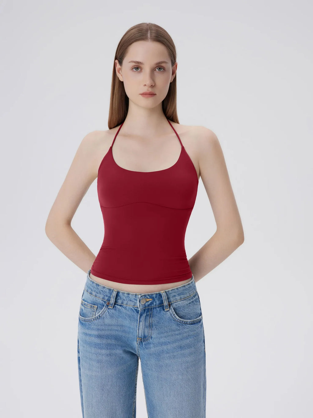 Open Back Silver Botton Y2K Tank Tops