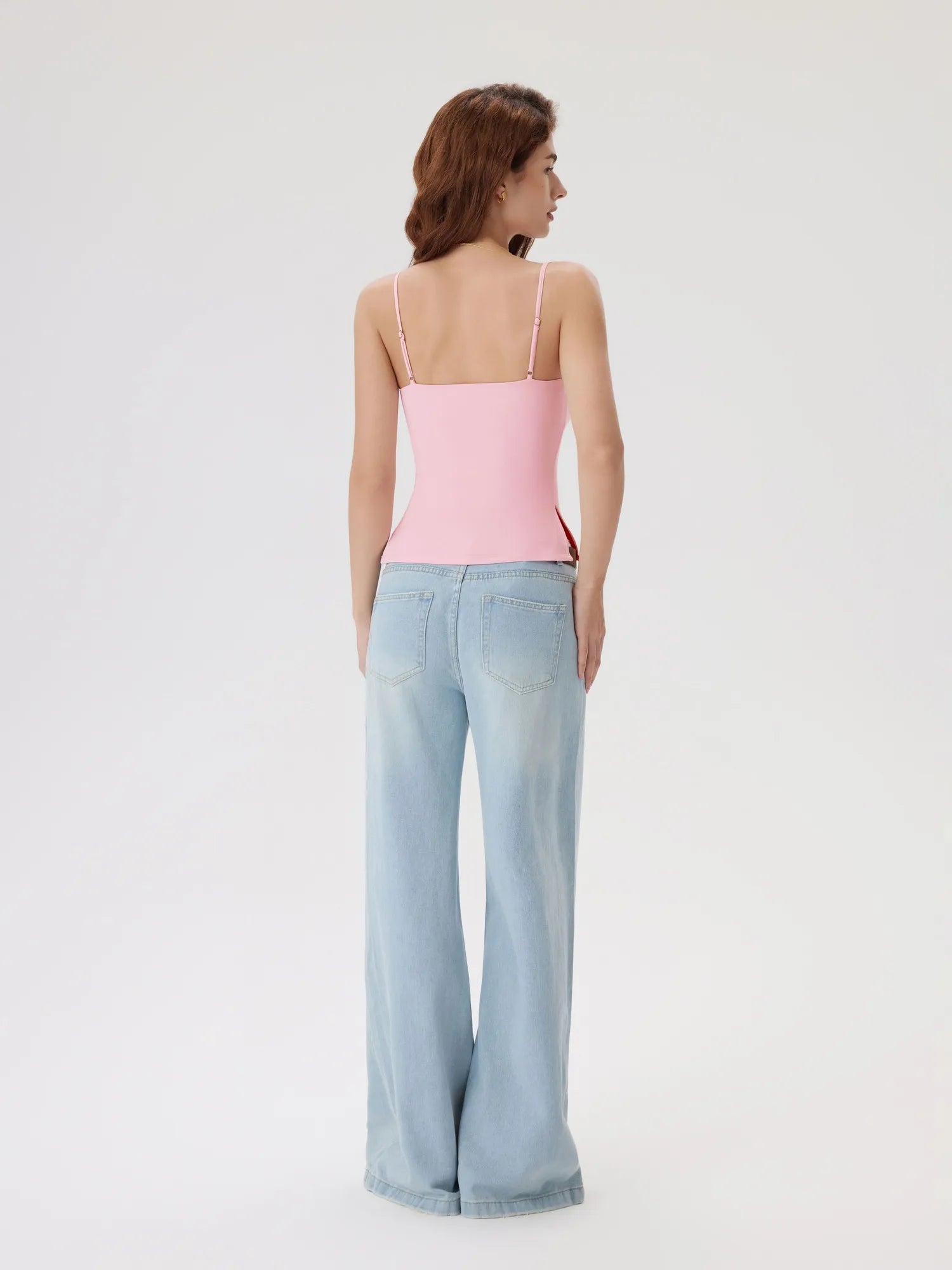 Ruched V Neck Design Tank Top