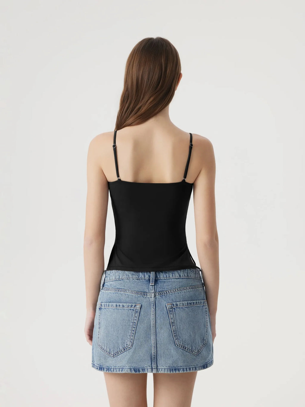 Ruched V Neck Design Tank Top