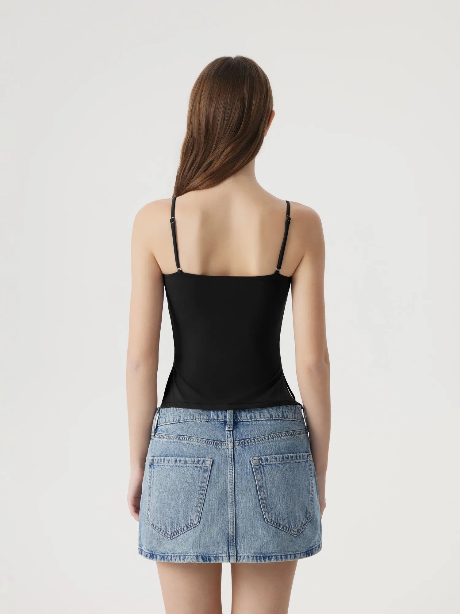 Ruched V Neck Design Tank Top