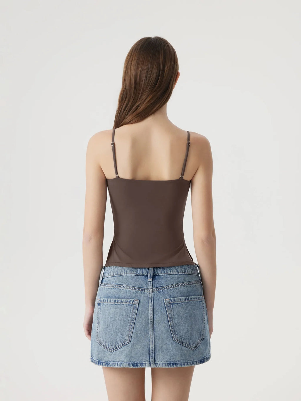 Ruched V Neck Design Tank Top