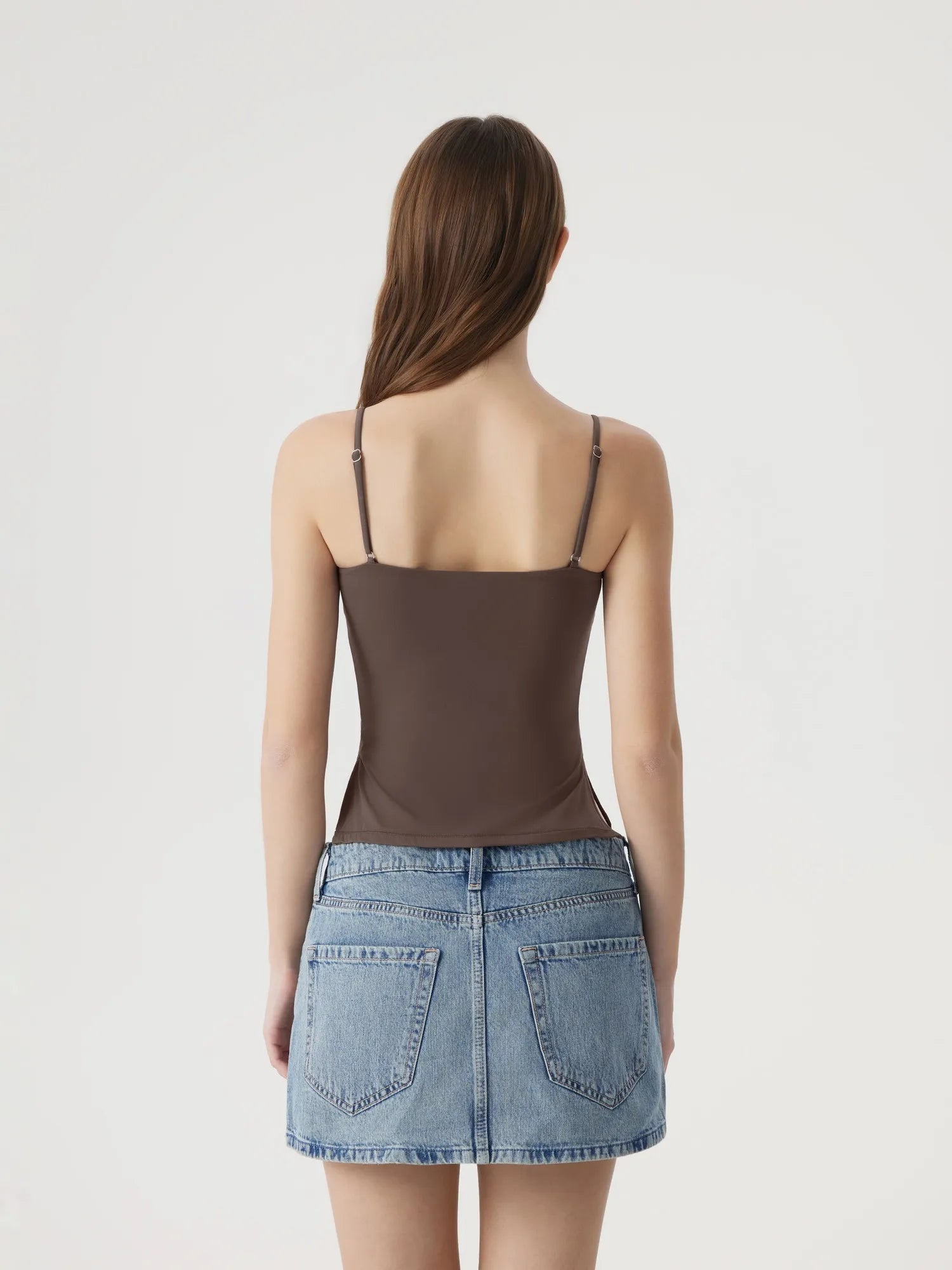 Ruched V Neck Design Tank Top