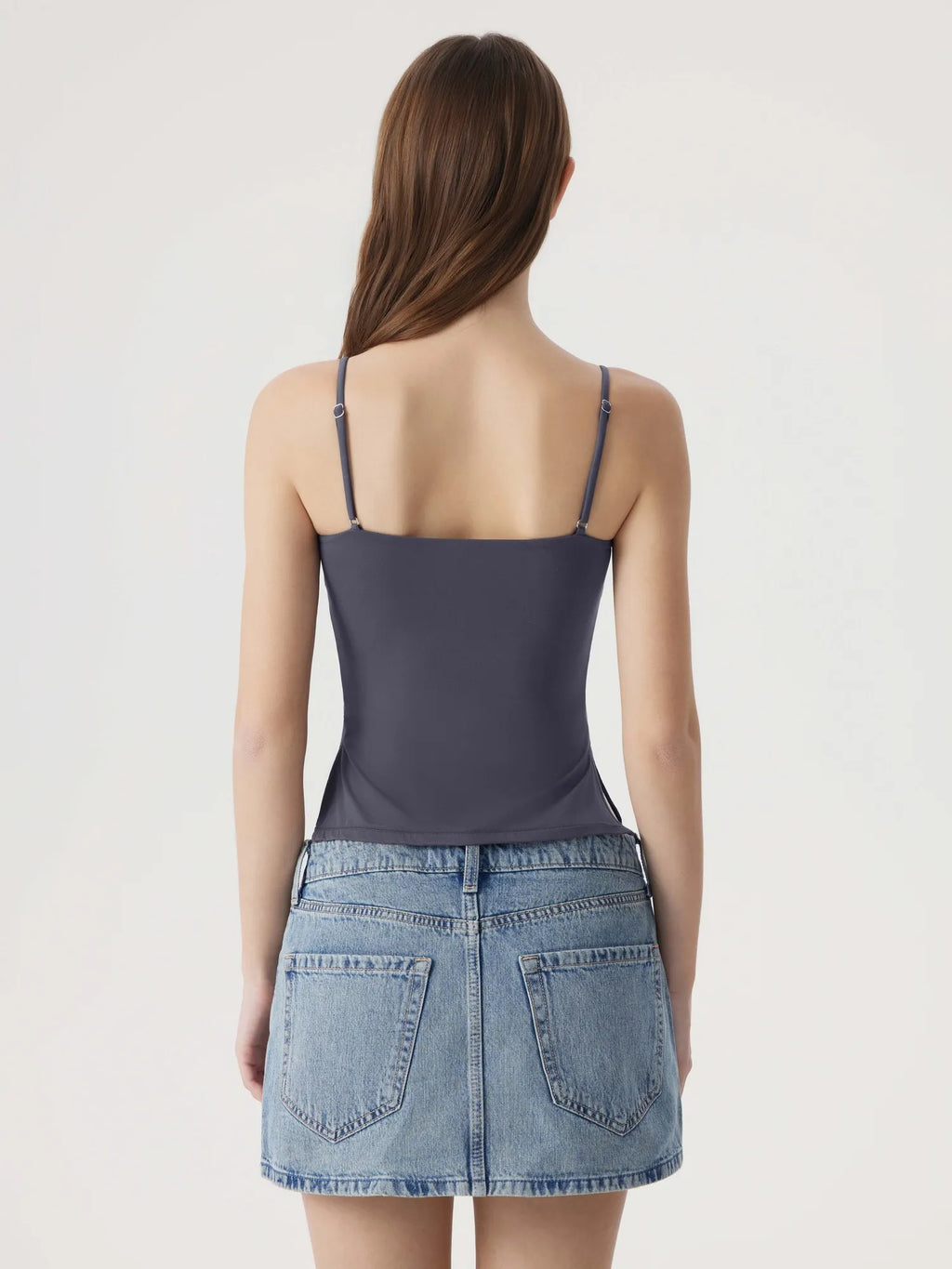 Ruched V Neck Design Tank Top