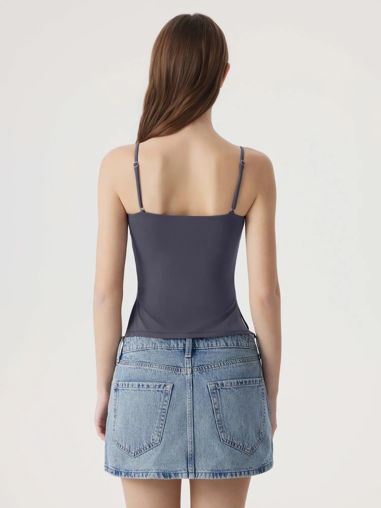 Ruched V Neck Design Tank Top