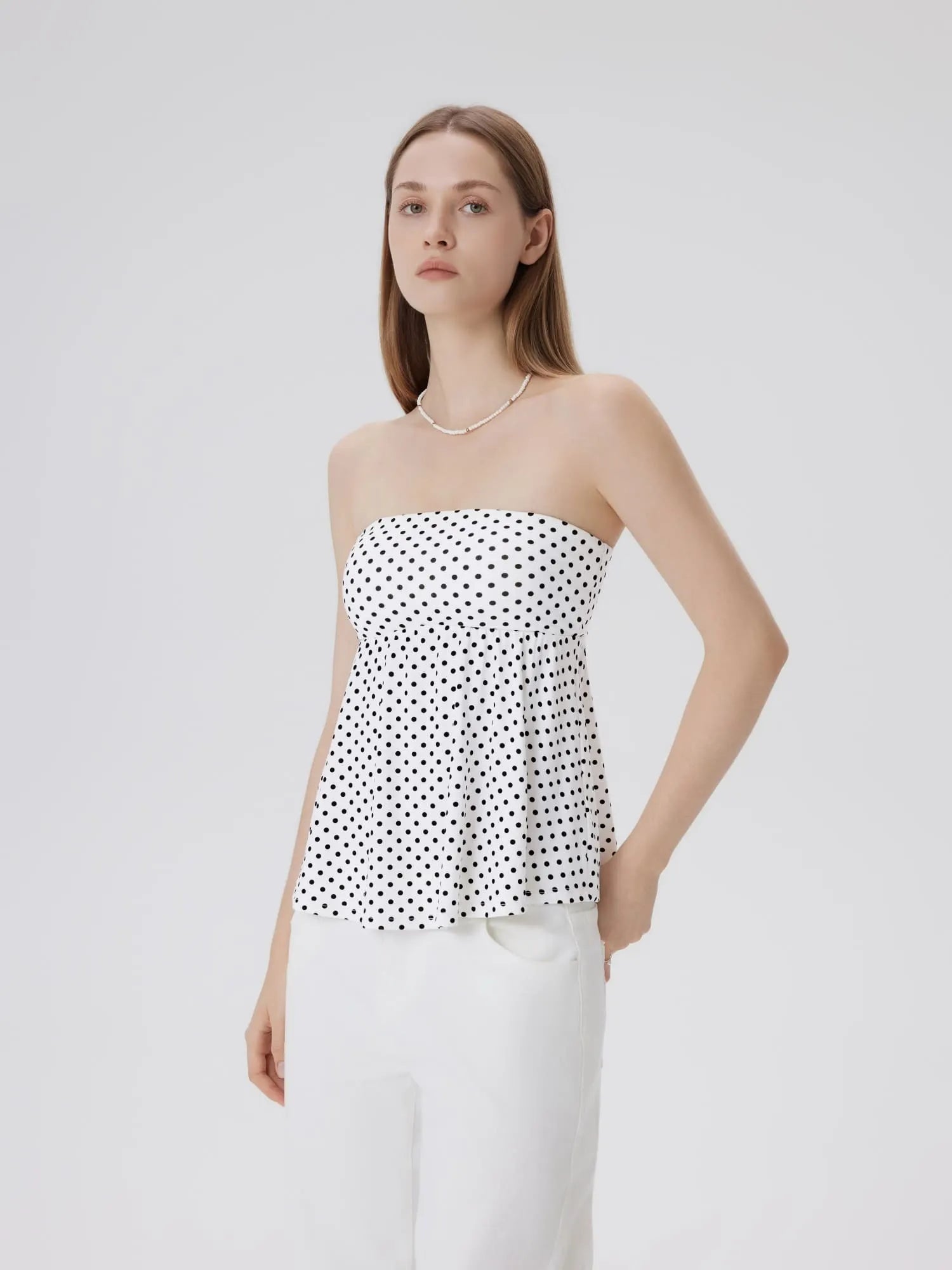 Babydoll Strapless Peplum Tank Tops