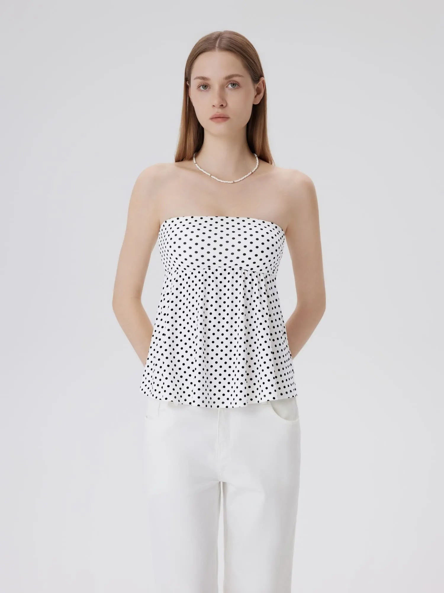 Babydoll Strapless Peplum Tank Tops