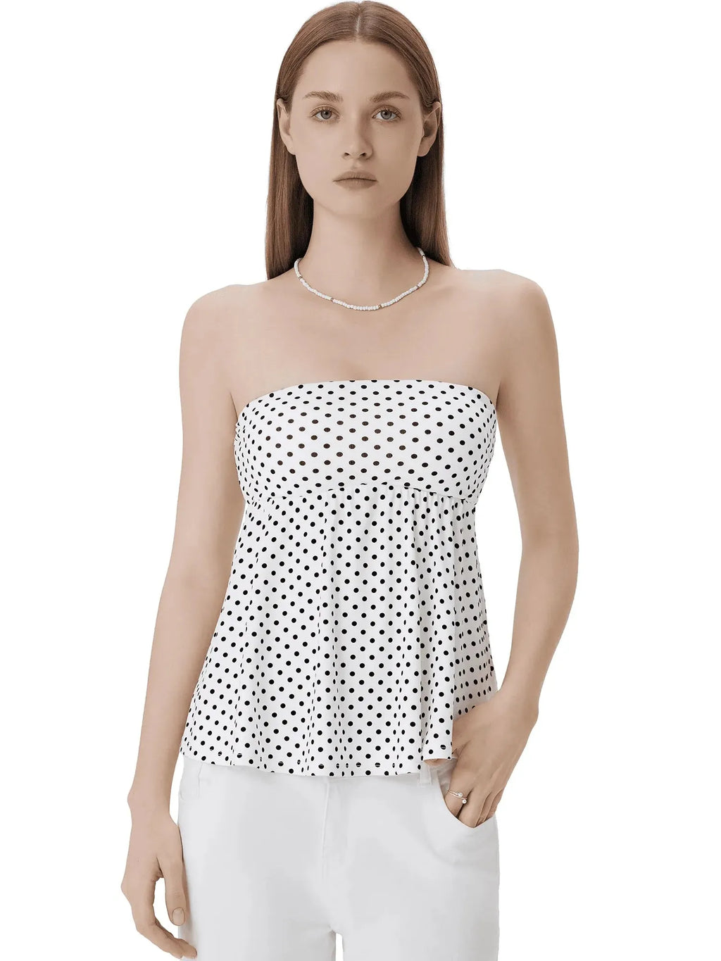 Babydoll Strapless Peplum Tank Tops
