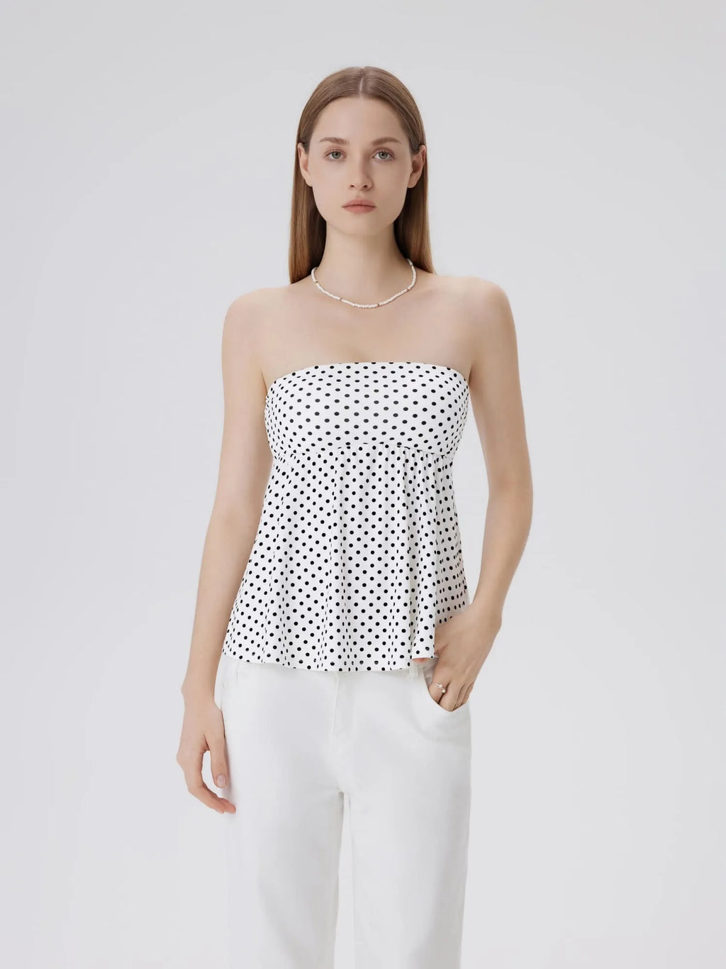 Babydoll Strapless Peplum Tank Tops