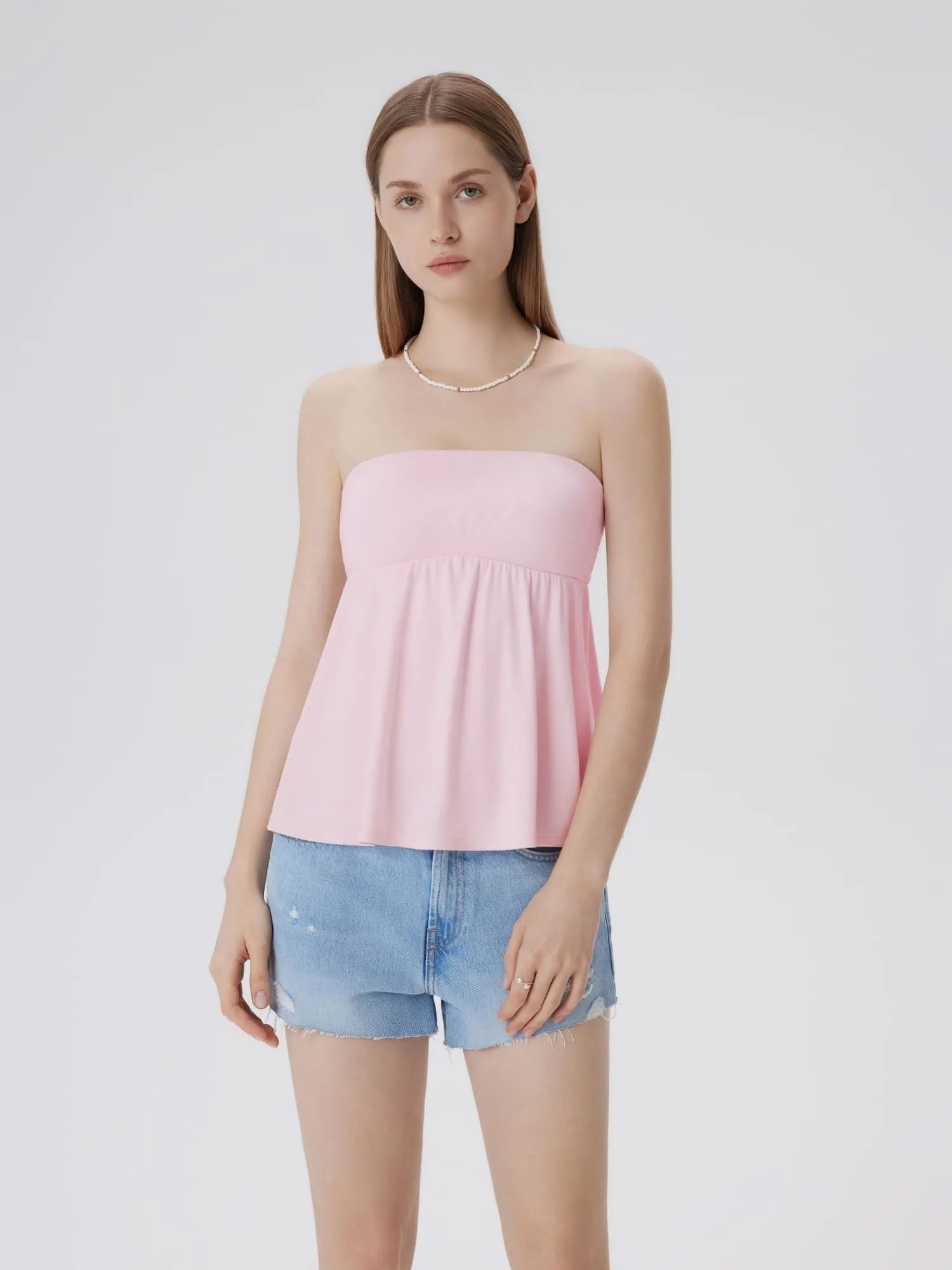 Babydoll Strapless Peplum Tank Tops