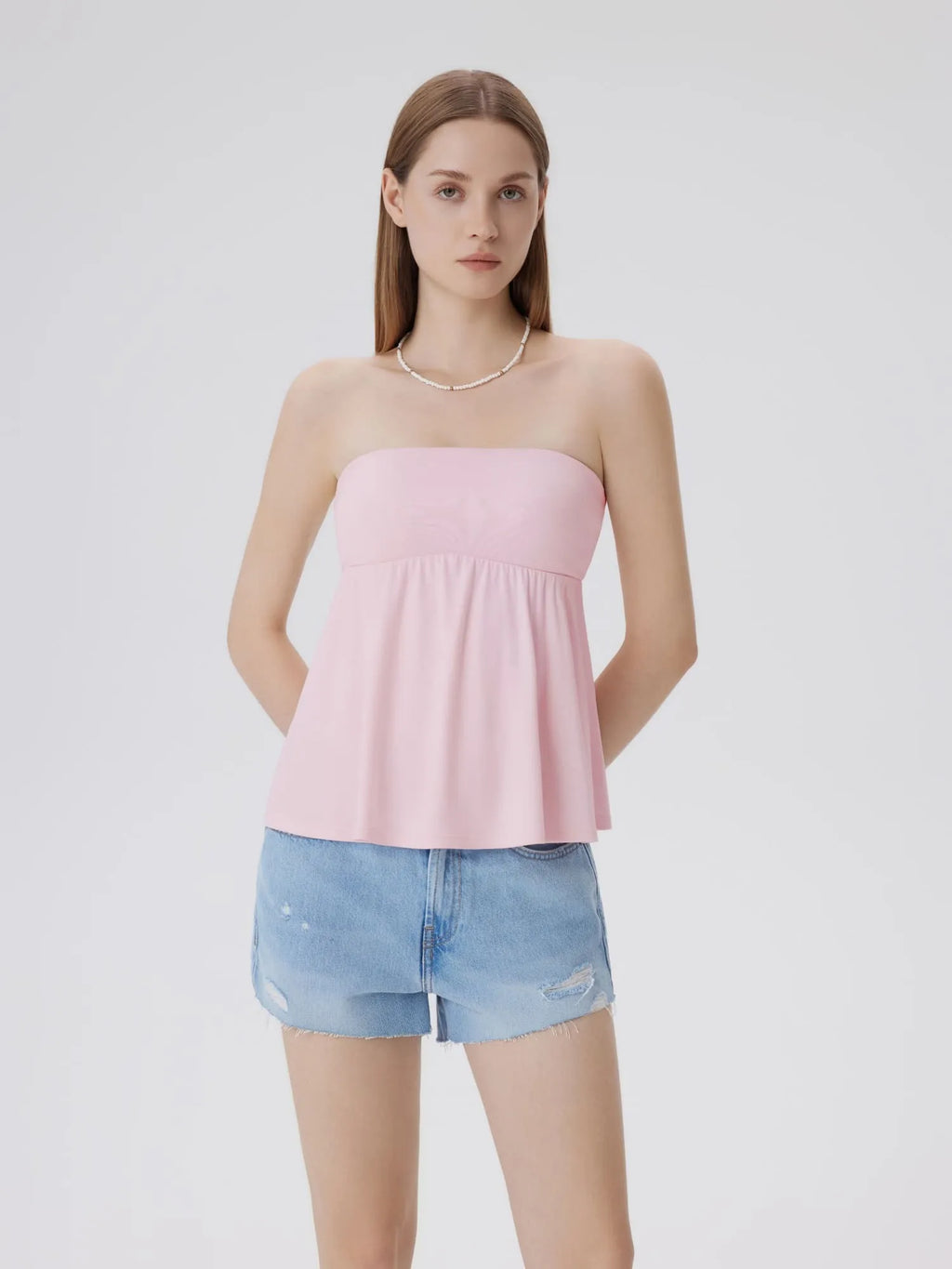 Babydoll Strapless Peplum Tank Tops