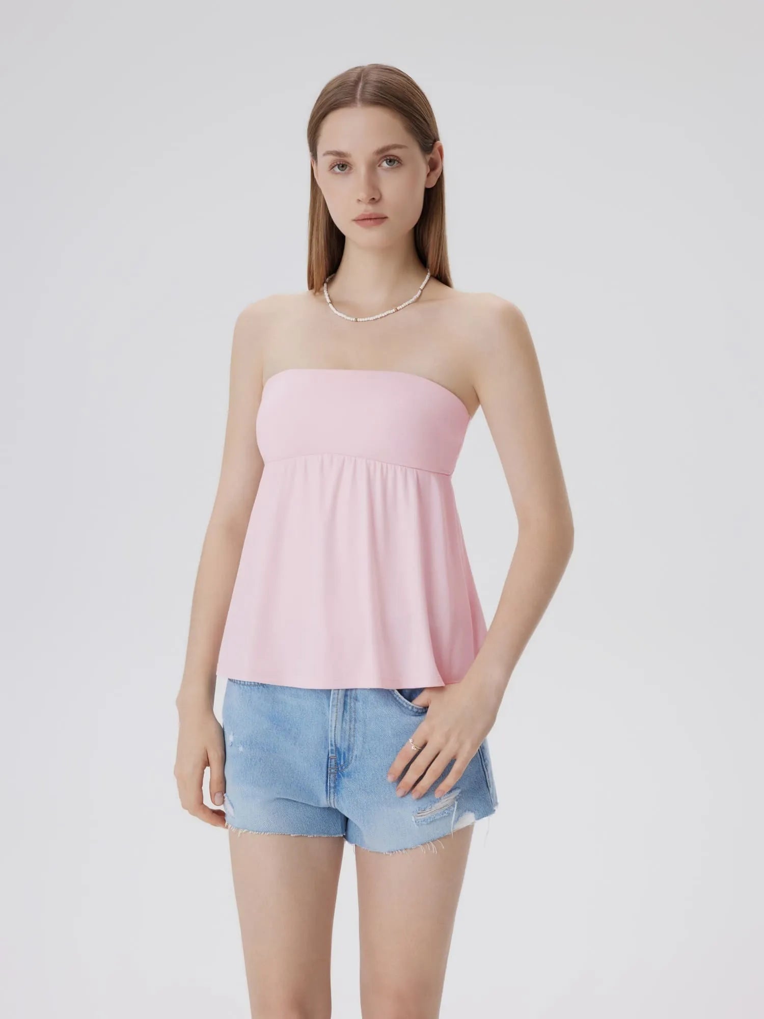 Babydoll Strapless Peplum Tank Tops