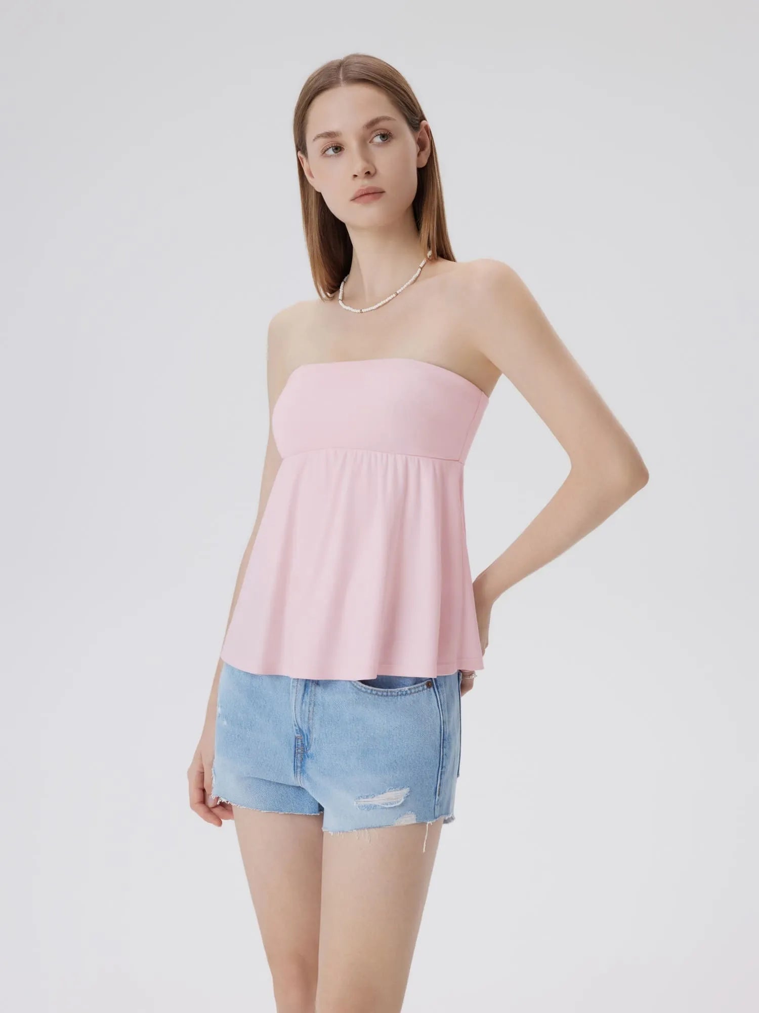 Babydoll Strapless Peplum Tank Tops