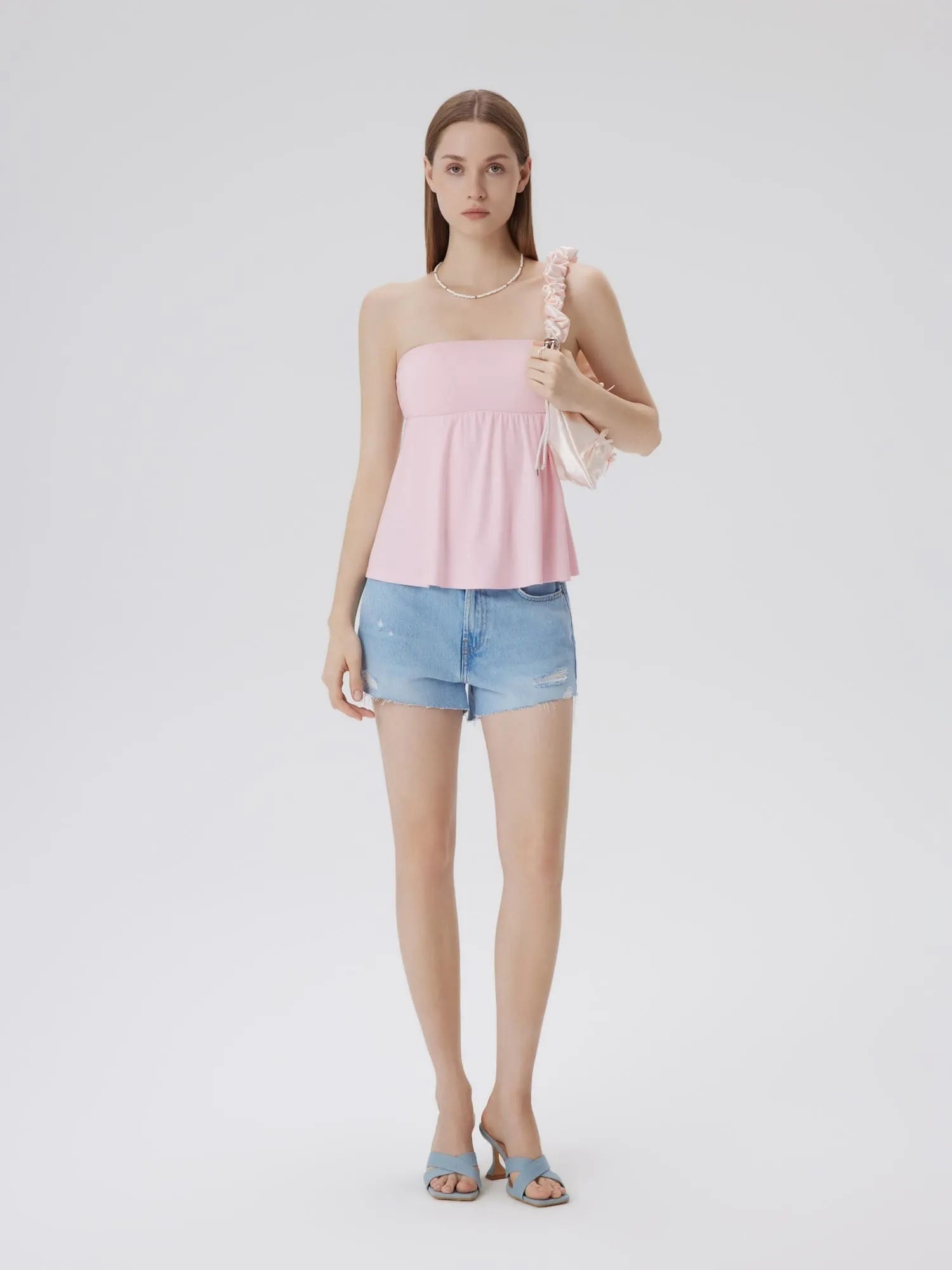 Babydoll Strapless Peplum Tank Tops