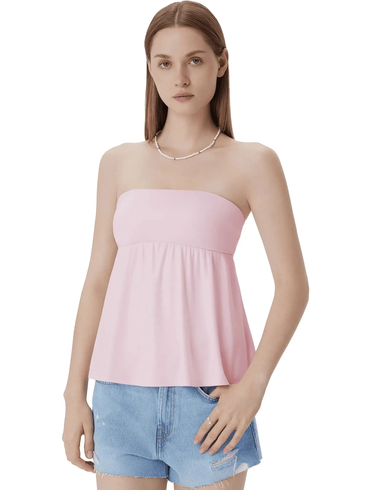 Babydoll Strapless Peplum Tank Tops