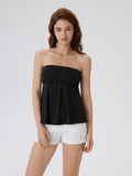 Babydoll Strapless Peplum Tank Tops