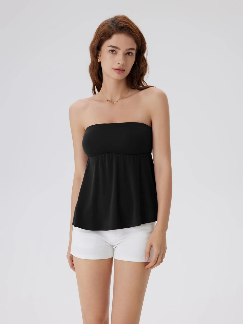 Babydoll Strapless Peplum Tank Tops