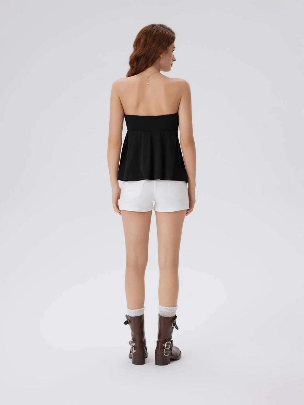 Babydoll Strapless Peplum Tank Tops