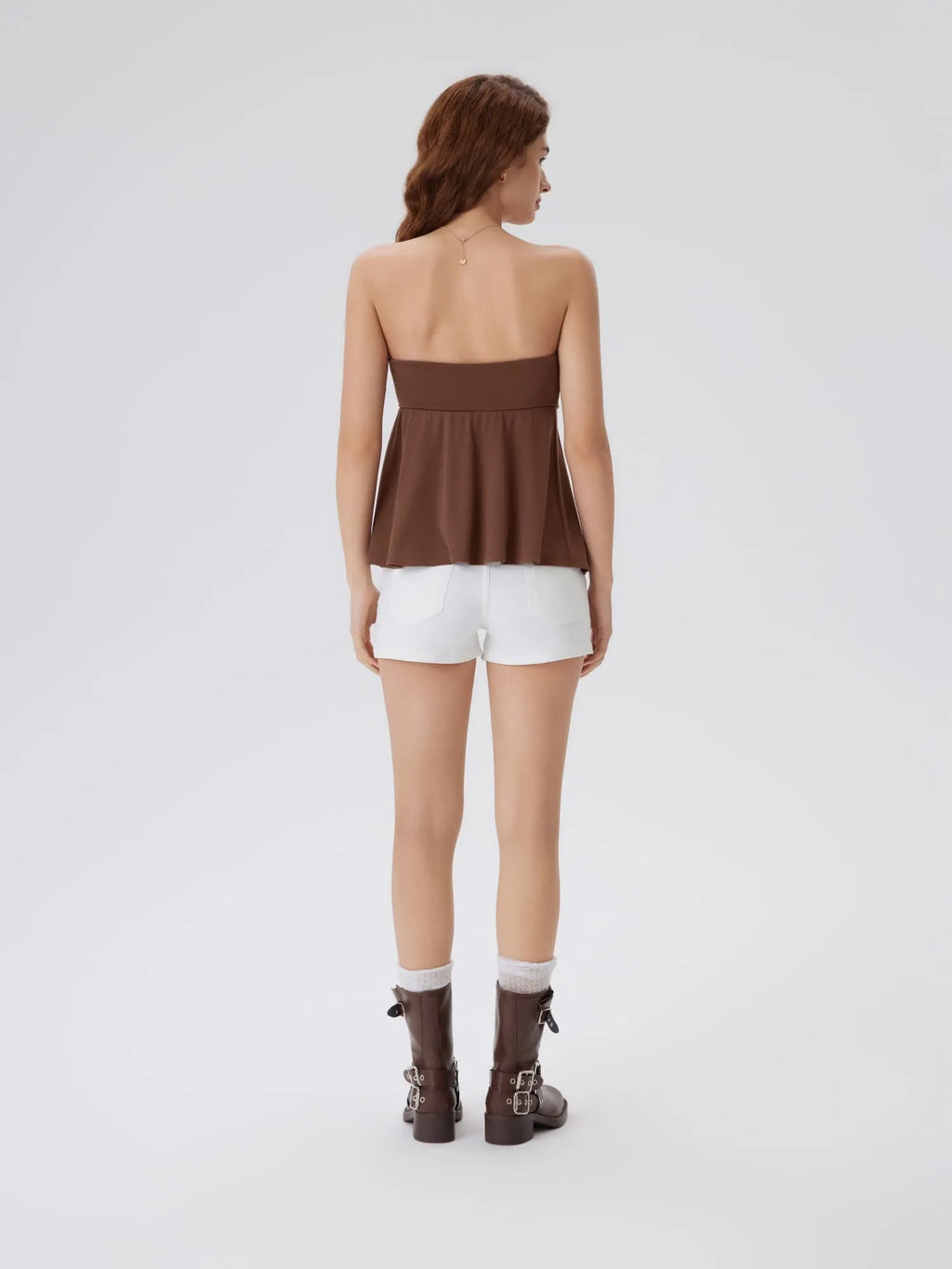 Babydoll Strapless Peplum Tank Tops