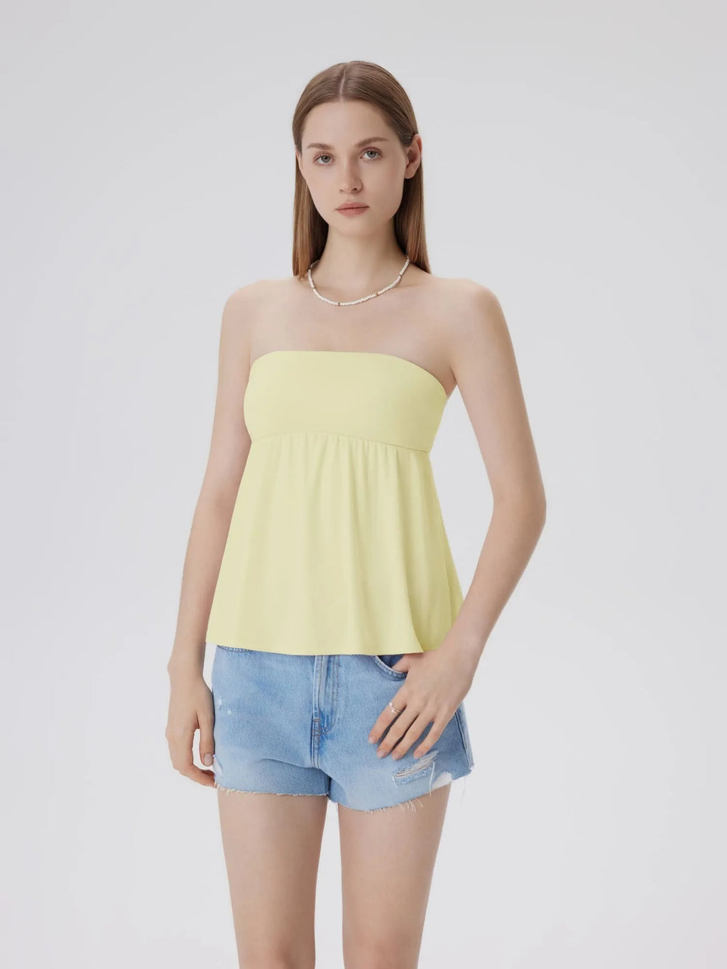 Babydoll Strapless Peplum Tank Tops