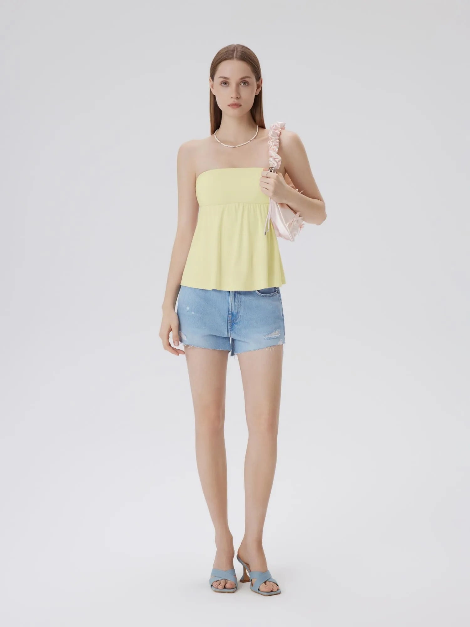 Babydoll Strapless Peplum Tank Tops