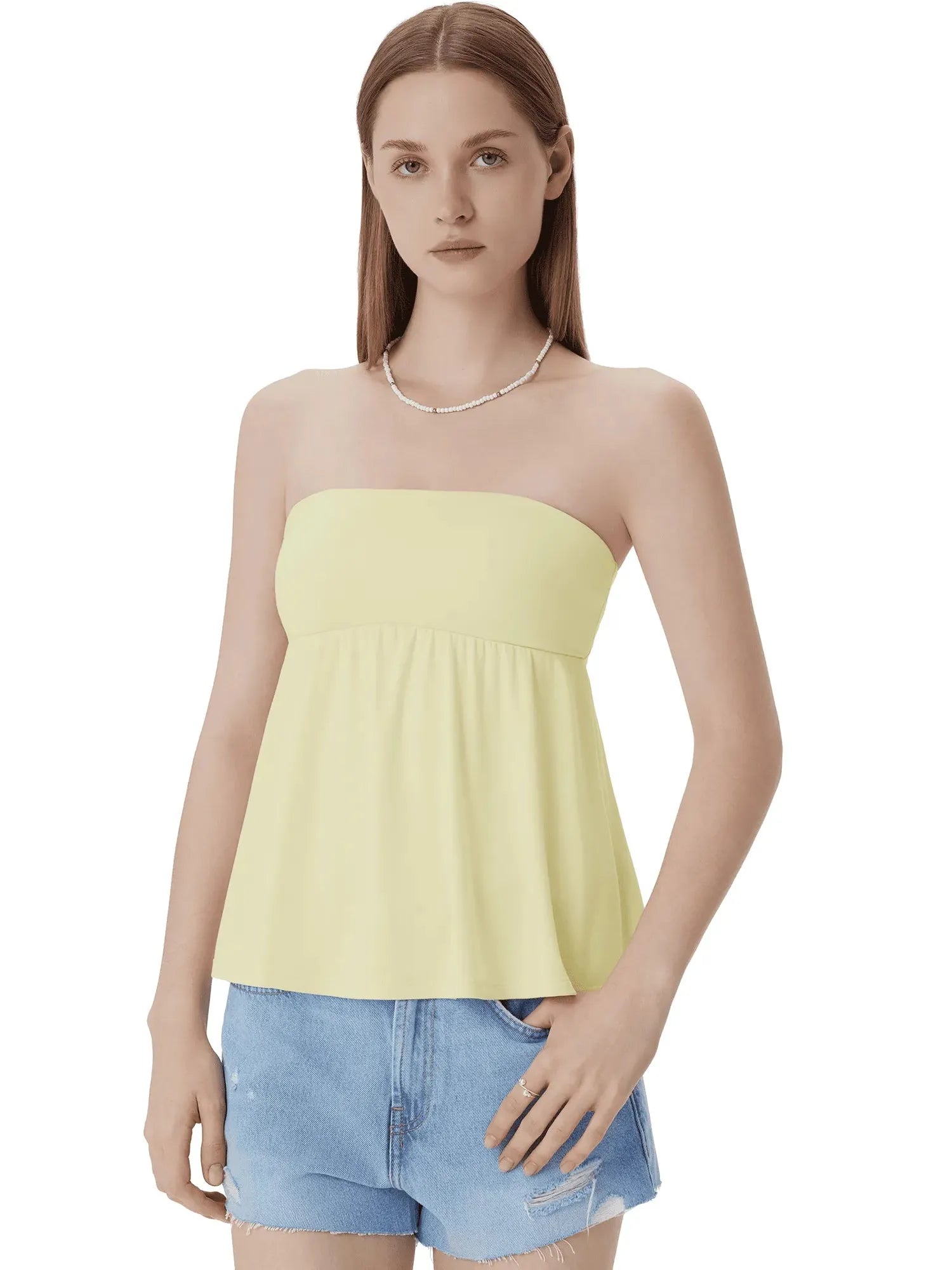 Babydoll Strapless Peplum Tank Tops