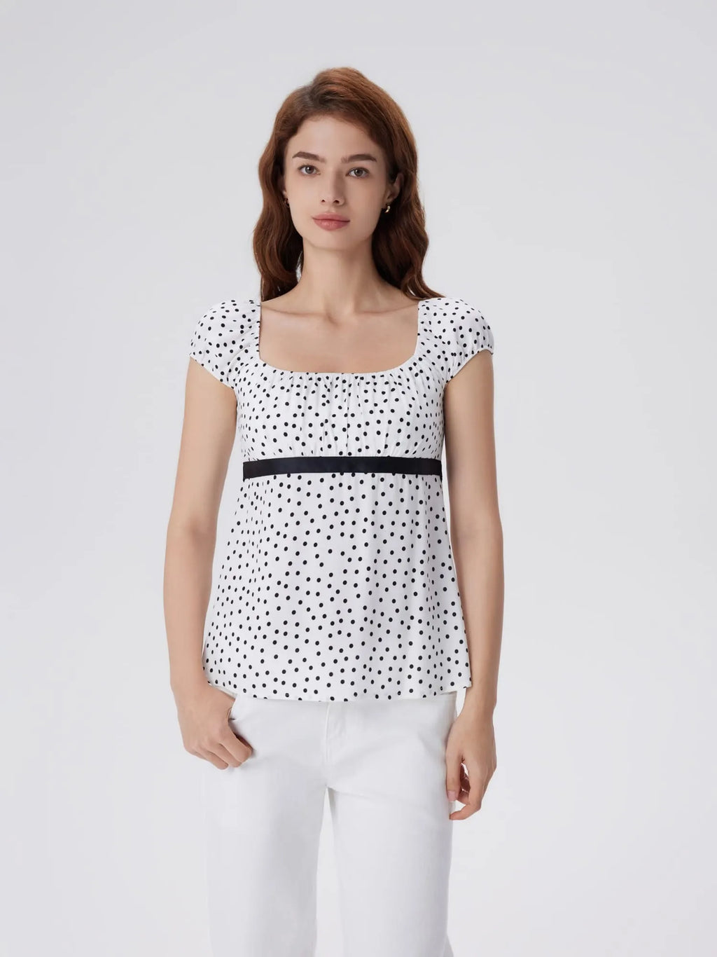 Babydoll Square Peplum with Bow Tie Tops
