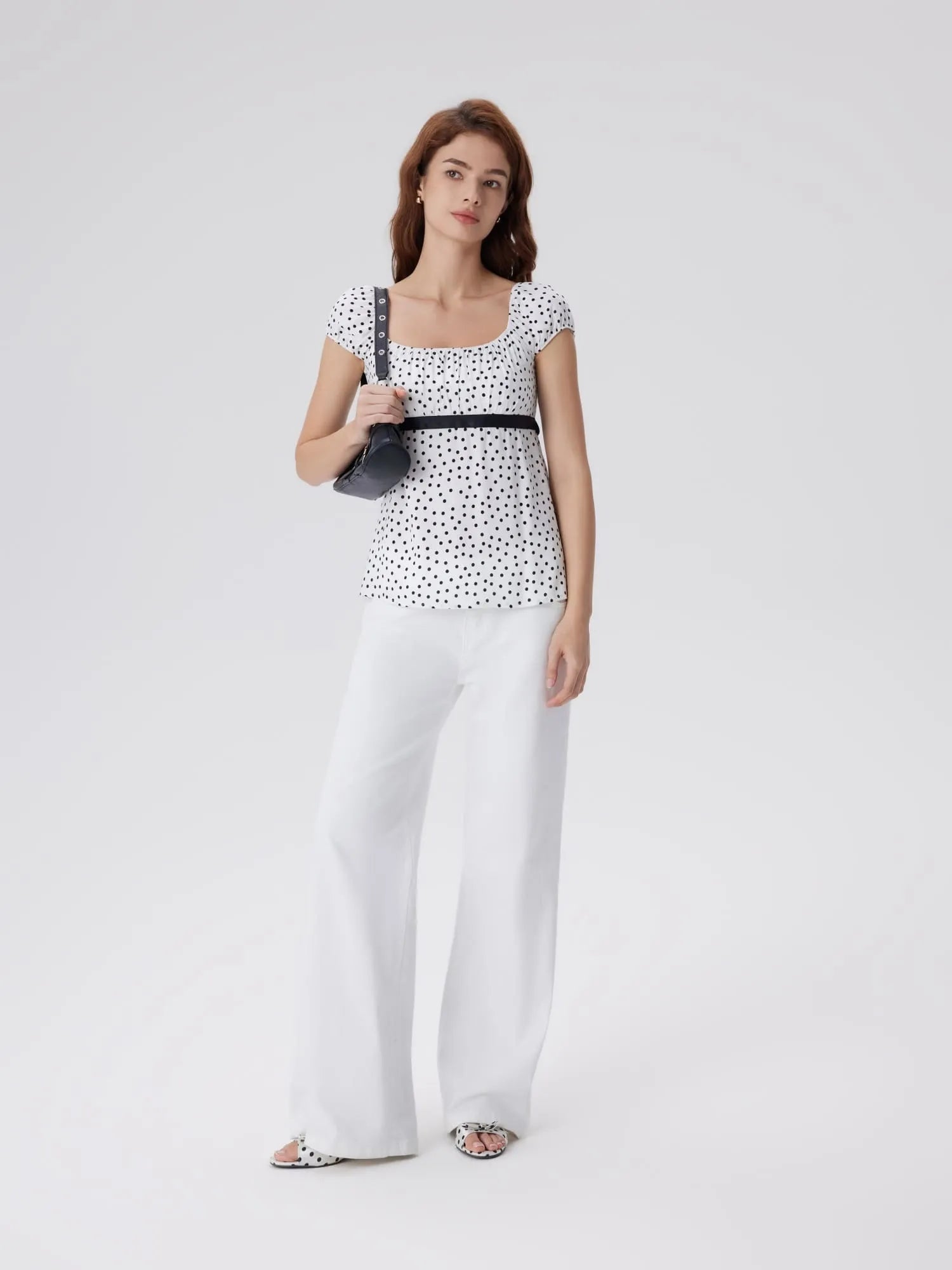 Babydoll Square Peplum with Bow Tie Tops
