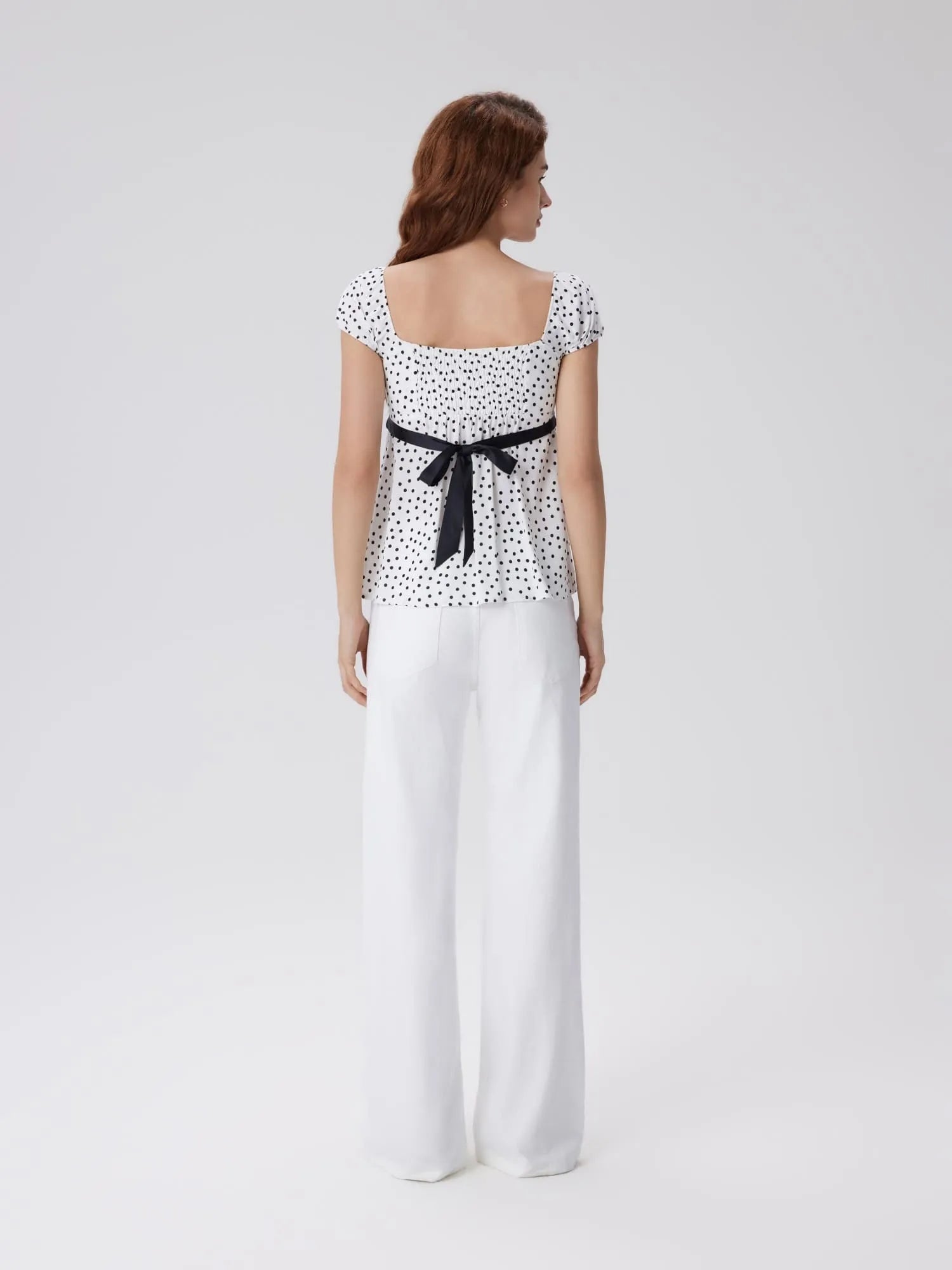 Babydoll Square Peplum with Bow Tie Tops