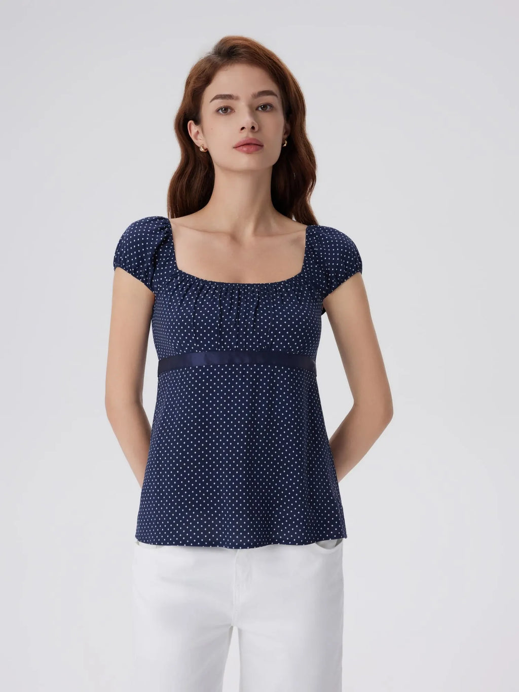 Babydoll Square Peplum with Bow Tie Tops