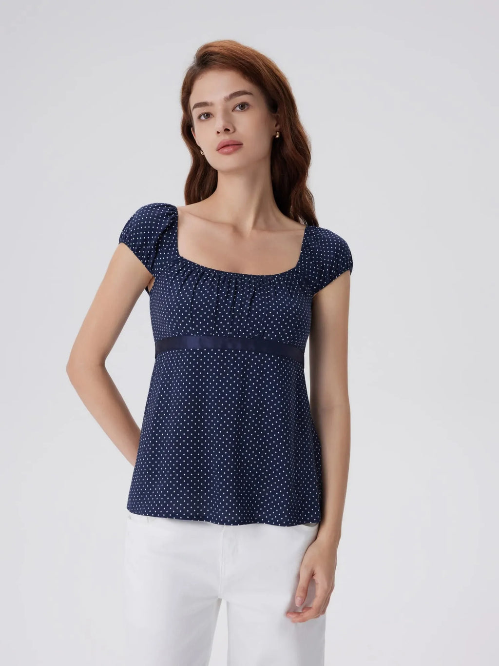Babydoll Square Peplum with Bow Tie Tops