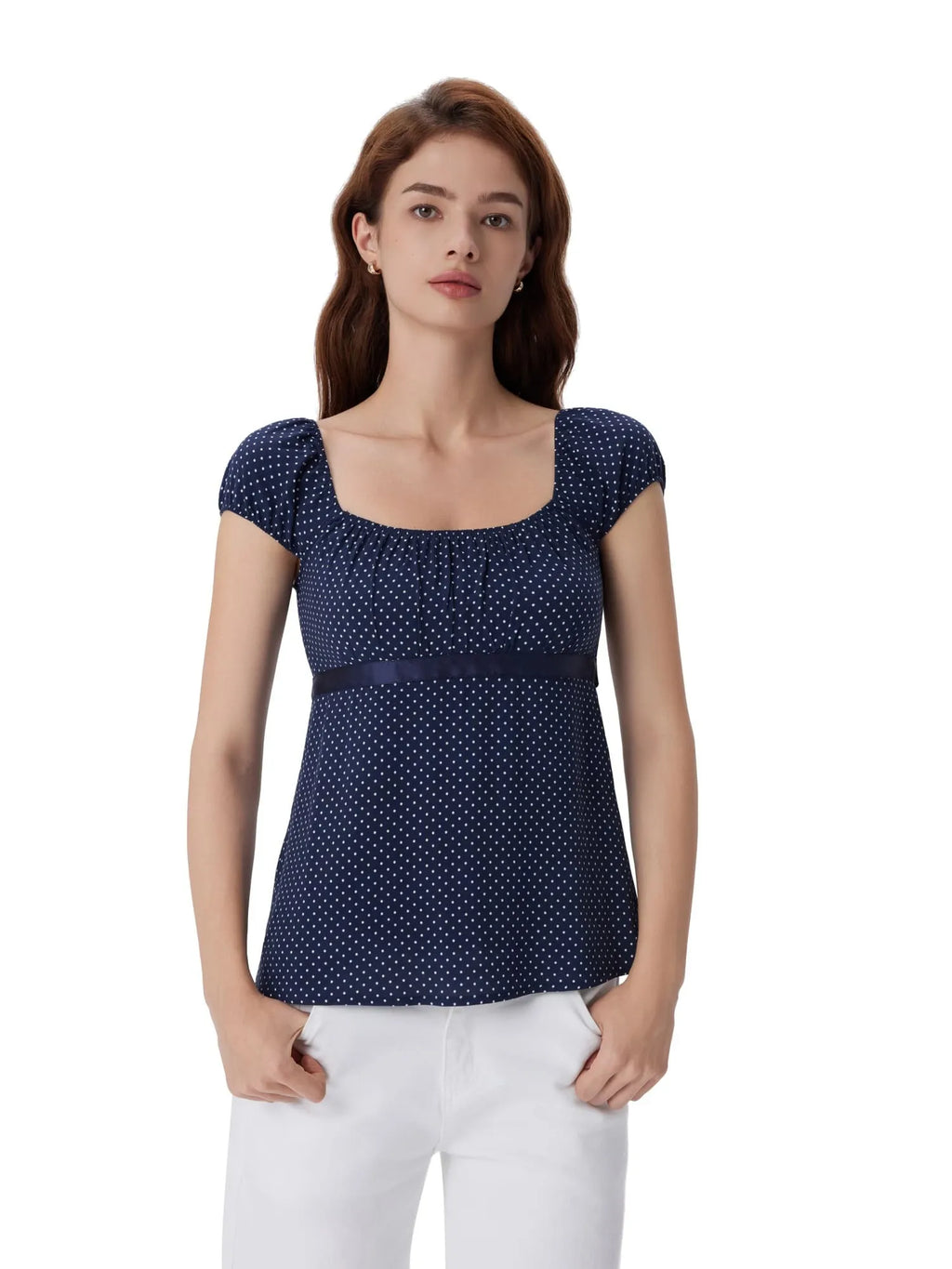 Babydoll Square Peplum with Bow Tie Tops