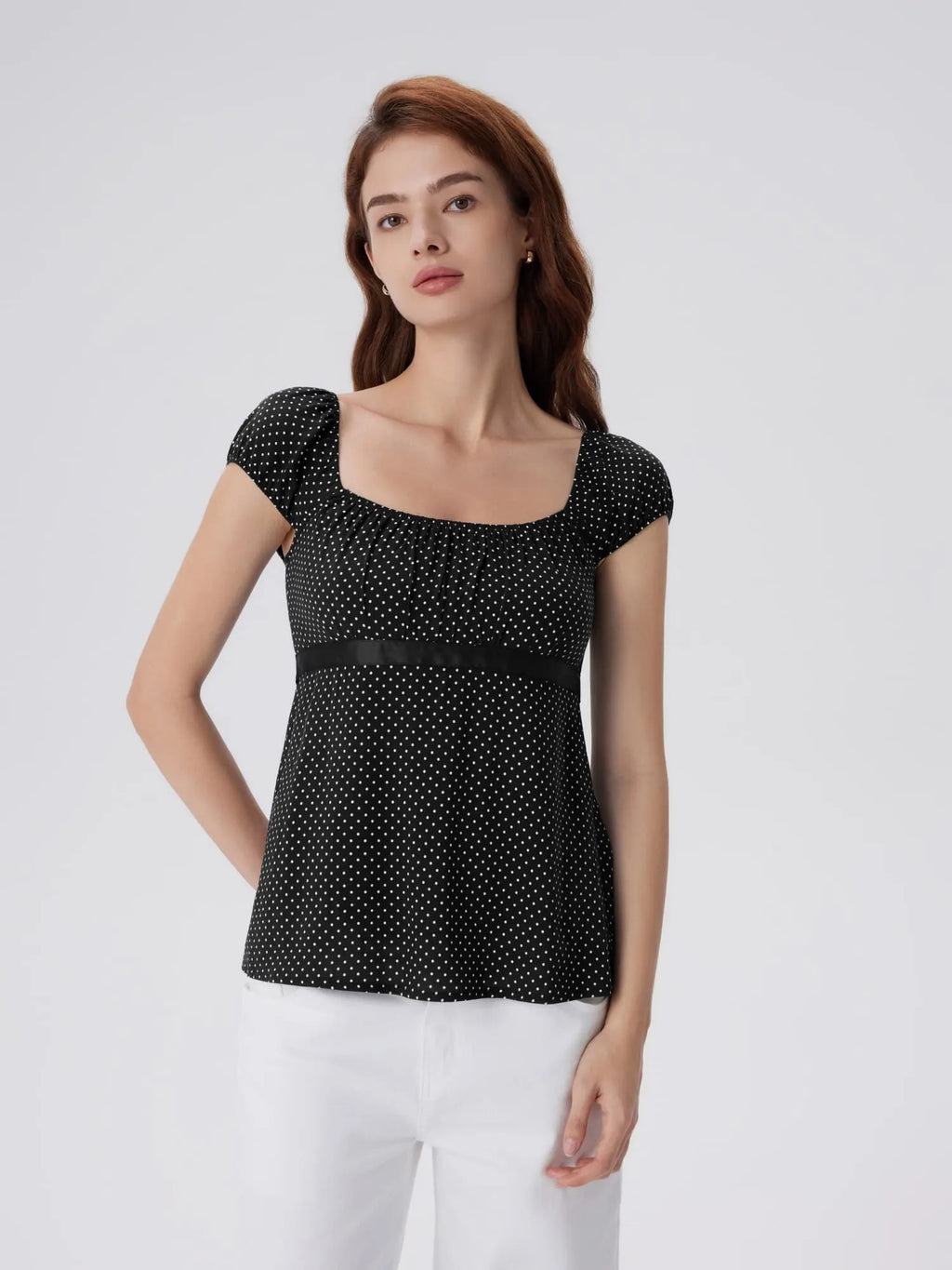 Babydoll Square Peplum with Bow Tie Tops