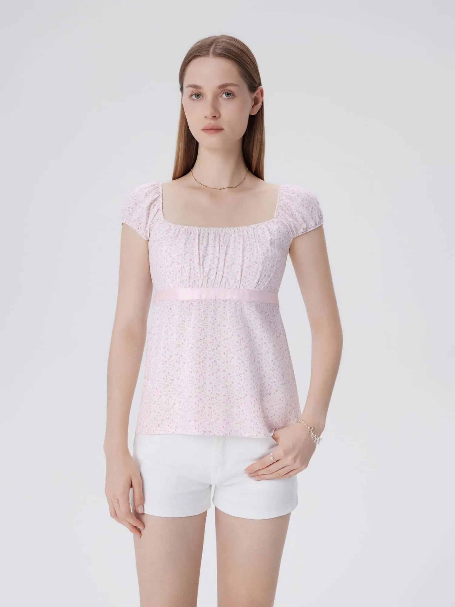 Babydoll Square Peplum with Bow Tie Tops