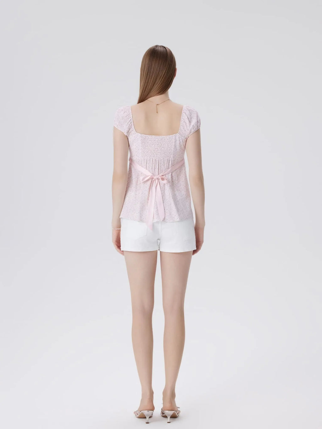 Babydoll Square Peplum with Bow Tie Tops