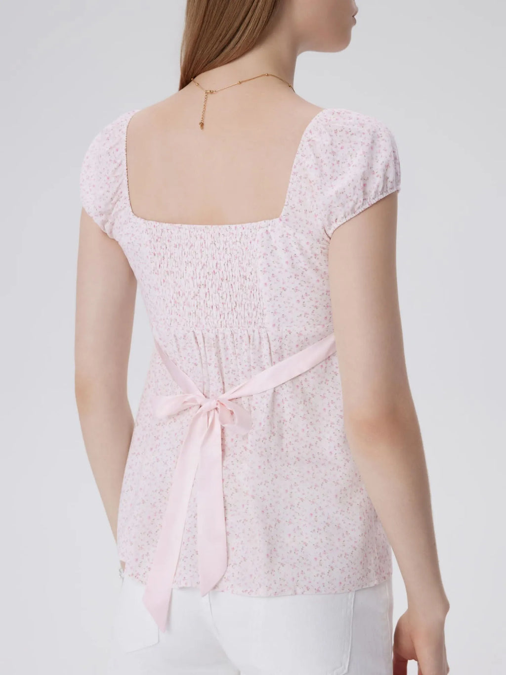 Babydoll Square Peplum with Bow Tie Tops
